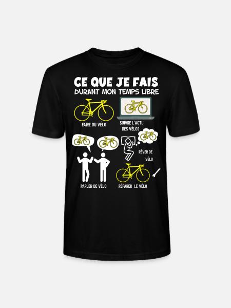 Cycliste humour vélo temps libre cadeau homme - T-shirt bio CRAFTER Stanley Stella Unisexe - noir