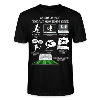 Foot Temps libre Citation Match De Foot Humour - T-shirt bio CRAFTER Stanley Stella Unisexe - noir - Devant - Alina (178cm) & Michal (187cm)