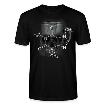 Koffein - Stanley/Stella Unisex Bio-T-Shirt CRAFTER - Schwarz - Vorne - Alina (178cm) & Michal (187cm)