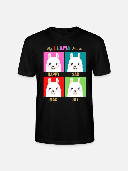 My Llama Mood - Stanley/Stella CRAFTER Unisex Organic T-Shirt - black