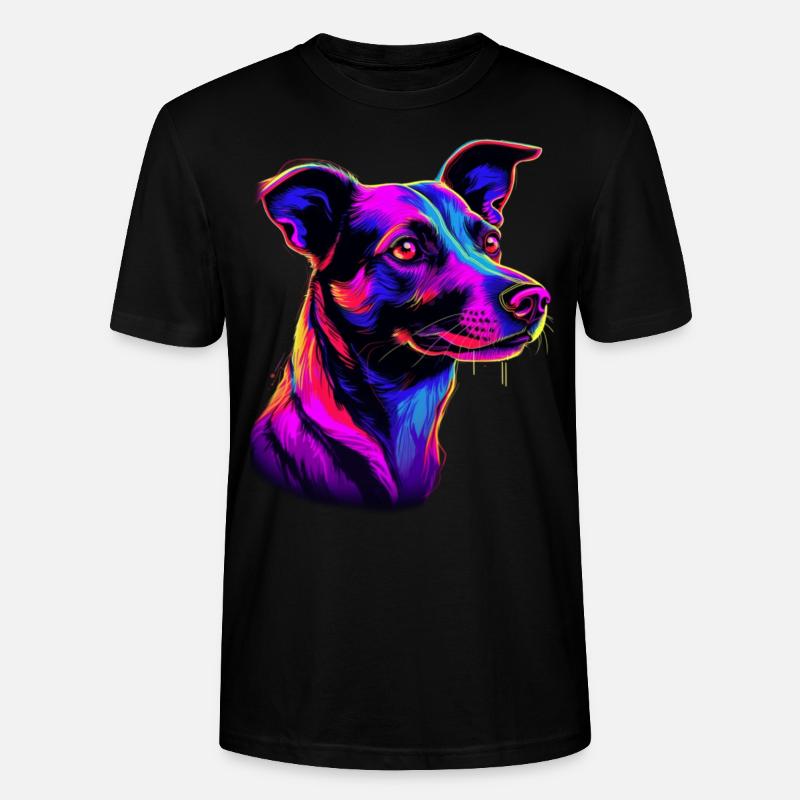 Jack Russell Synthwave Cadeau - T-shirt bio CRAFTER Stanley Stella Unisexe - noir