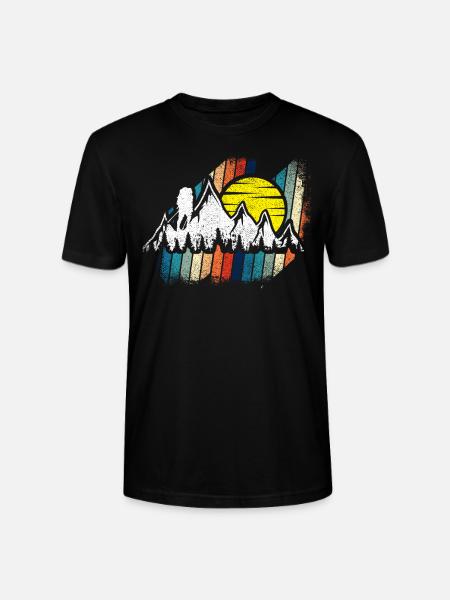Berge mit Sonne - Stanley/Stella Unisex Bio-T-Shirt CRAFTER - Schwarz