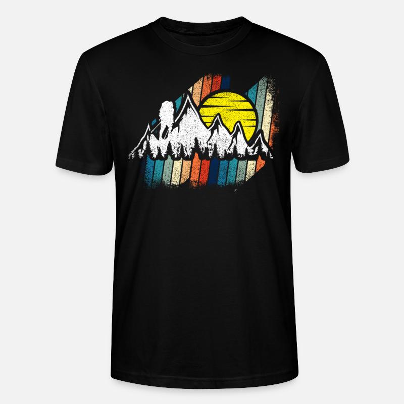 Berge mit Sonne - Stanley/Stella Unisex Bio-T-Shirt CRAFTER - Schwarz