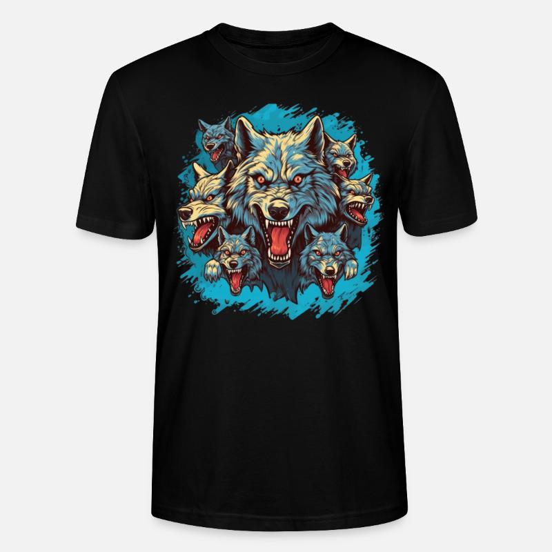 Mythe du chien-loup-garou, Cerberus, Hellhound - T-shirt bio CRAFTER Stanley Stella Unisexe - noir
