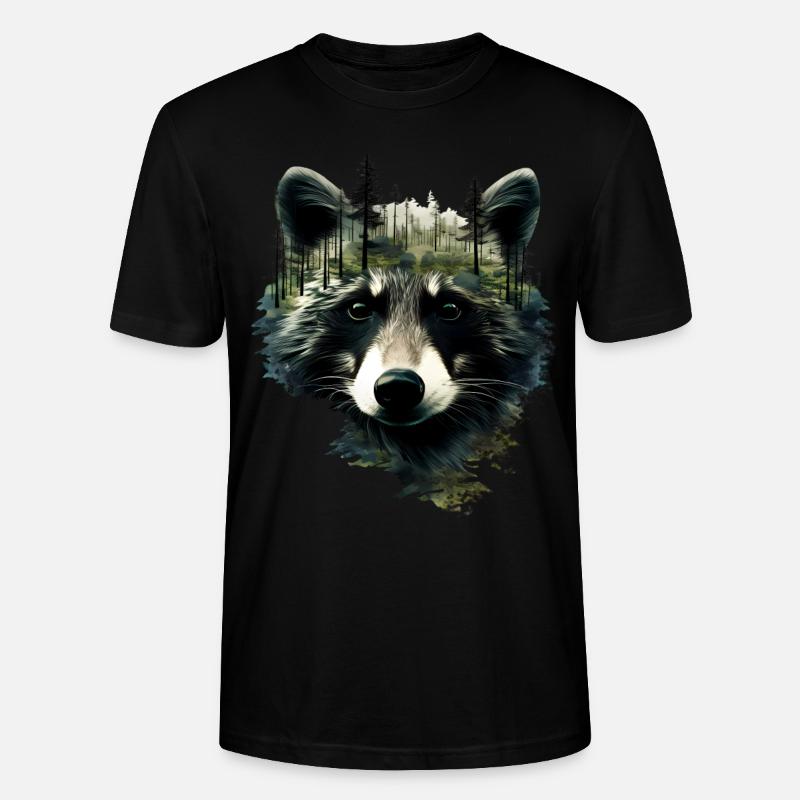 Raton laveur - T-shirt bio CRAFTER Stanley Stella Unisexe - noir