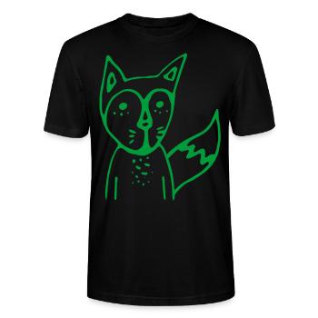 FUCHS green - Stanley/Stella Unisex Bio-T-Shirt CRAFTER - Schwarz - Vorne - Alina (178cm) & Michal (187cm)