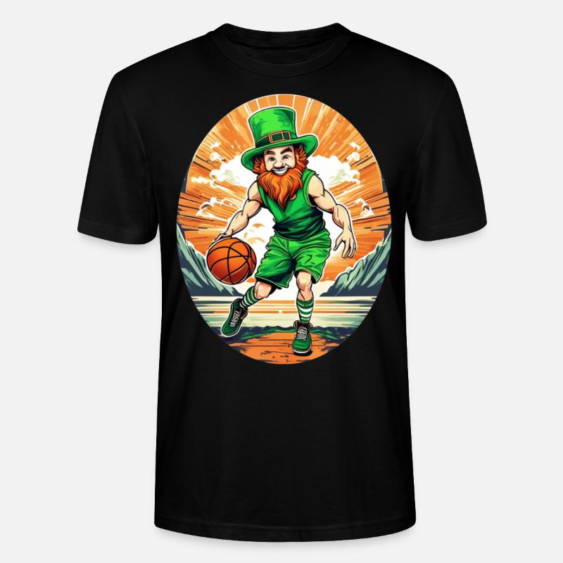 Basket-ball Trèfle de la Saint-Patrick - T-shirt bio CRAFTER Stanley Stella Unisexe - noir