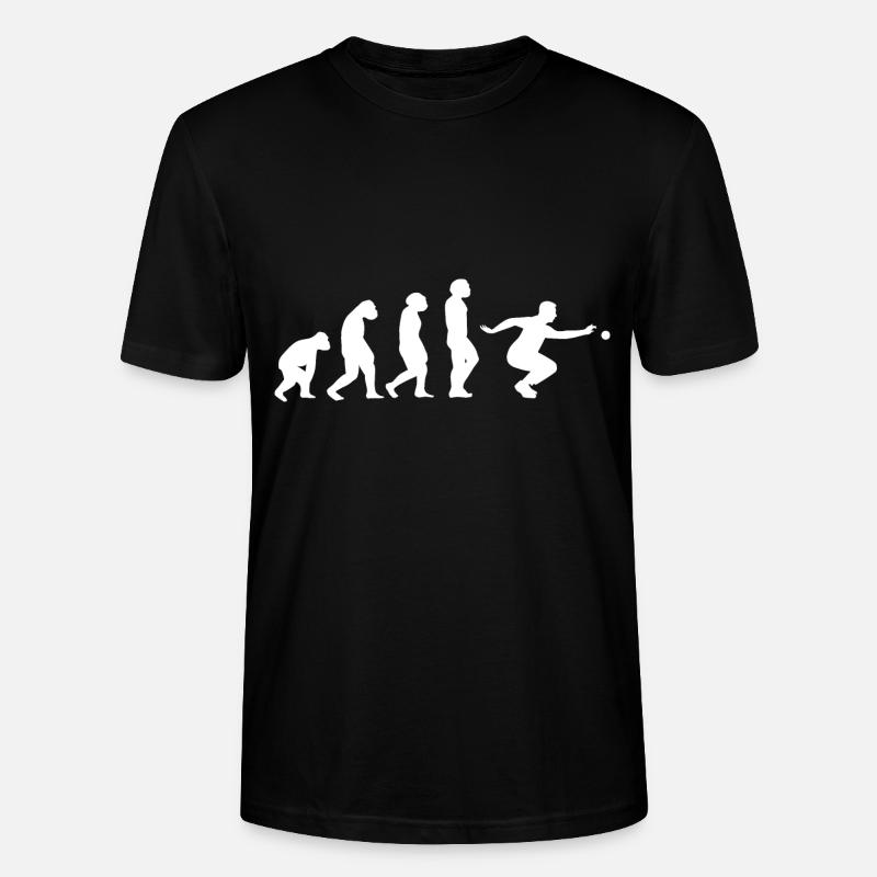 Boule Petanque Boccia Evolution Geschenkidee - Stanley/Stella Unisex Bio-T-Shirt CRAFTER - Schwarz