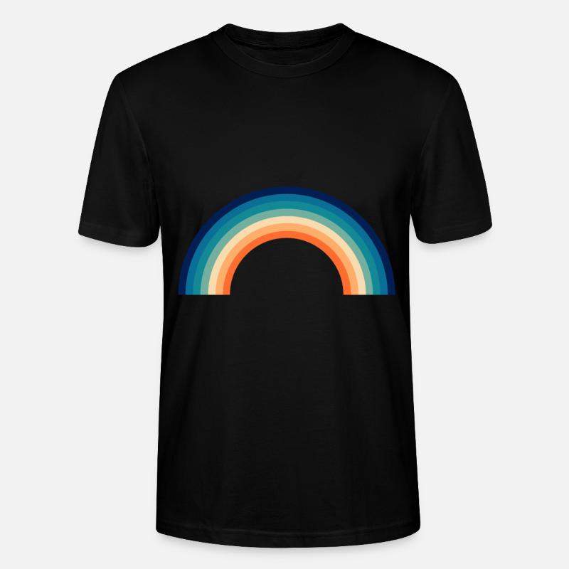 Regenbogen Kinder retro - Stanley/Stella Unisex Bio-T-Shirt CRAFTER - Schwarz