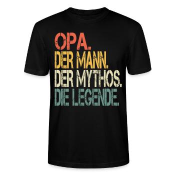 OPA DER MYTHOS - Stanley/Stella Unisex Bio-T-Shirt CRAFTER - Schwarz - Vorne - Alina (178cm) & Michal (187cm)
