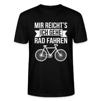 Mir reichts ich gehe Rad fahren - Stanley/Stella Unisex Bio-T-Shirt CRAFTER - Schwarz - Vorne - Alina (178cm) & Michal (187cm)