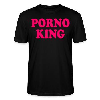 Porno king - Stanley/Stella CRAFTER Unisex Organic T-Shirt - black - Front - Alina (178cm) & Michal (187cm)