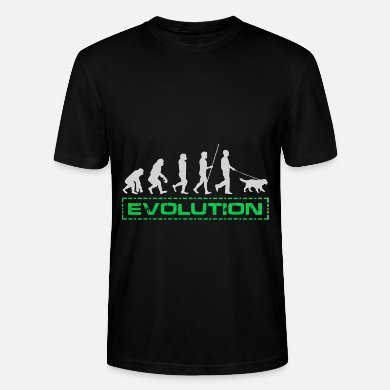 HUNDE EVOLUTION! Lustiges Hunde T-Shirt - Stanley/Stella Unisex Bio-T-Shirt CRAFTER - Schwarz