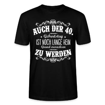 40ter Geburtstag - Stanley/Stella Unisex Bio-T-Shirt CRAFTER - Schwarz - Vorne - Alina (178cm) & Michal (187cm)