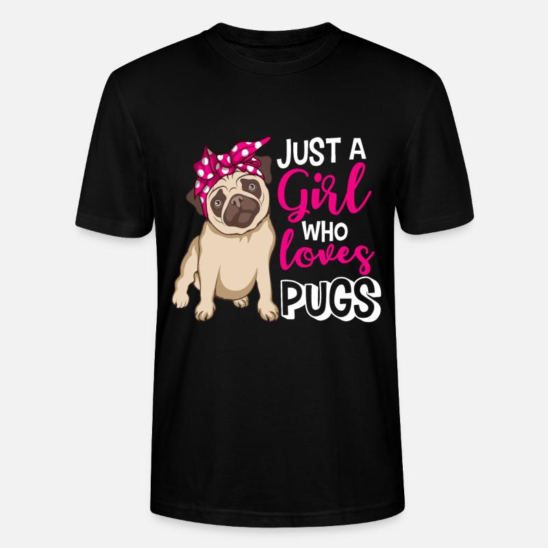 Pug Mops Mädchen - Stanley/Stella Unisex Bio-T-Shirt CRAFTER - Schwarz