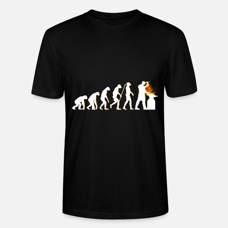 Farrier Evolution blacksmith gift - Stanley/Stella CRAFTER Unisex Organic T-Shirt - black