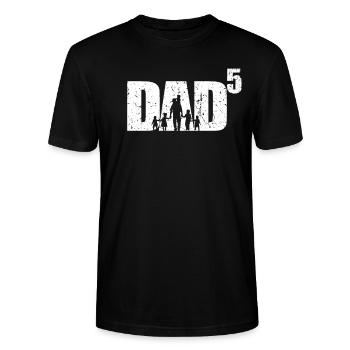 Dad hoch 5 Vater mit 5 Kindern fünffacher Papa - Stanley/Stella Unisex Bio-T-Shirt CRAFTER - Schwarz - Vorne - Alina (178cm) & Michal (187cm)