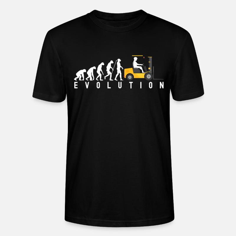 Staplerfahrer Evolution Lagerist Spruch - Stanley/Stella Unisex Bio-T-Shirt CRAFTER - Schwarz