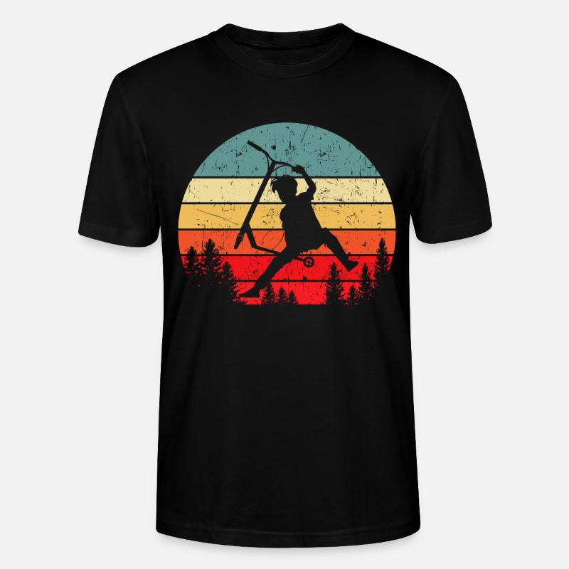 Scooter Stunt Tretroller Geschenkidee - Stanley/Stella Unisex Bio-T-Shirt CRAFTER - Schwarz
