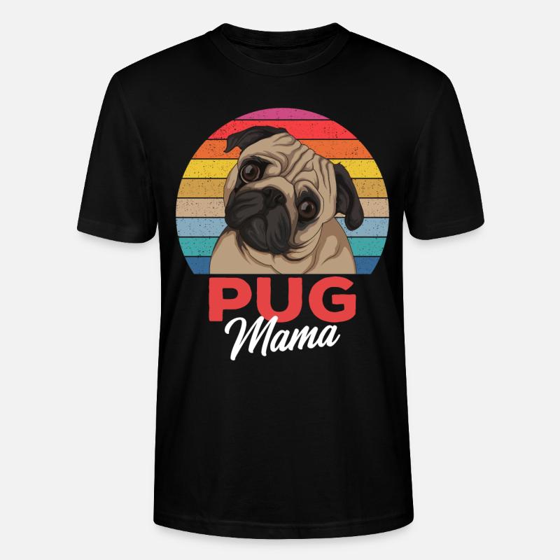 Mops Mama Hundehalterin Geschenkidee - Stanley/Stella Unisex Bio-T-Shirt CRAFTER - Schwarz