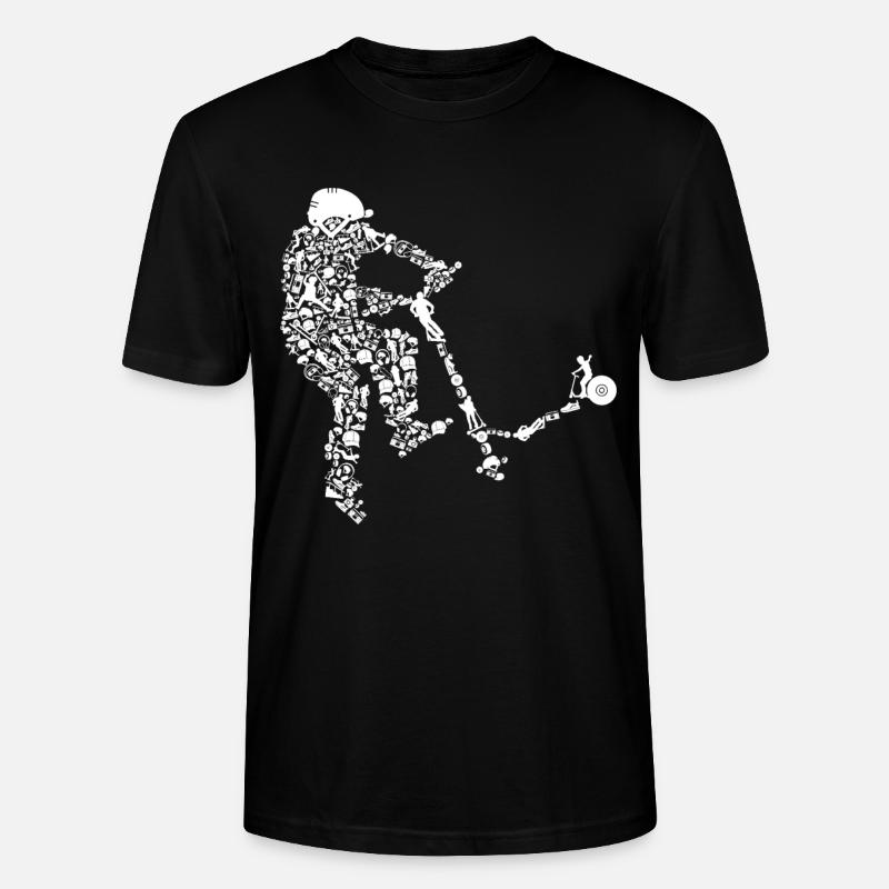 Scooter Roller Stunt Tretroller Geschenk - Stanley/Stella Unisex Bio-T-Shirt CRAFTER - Schwarz