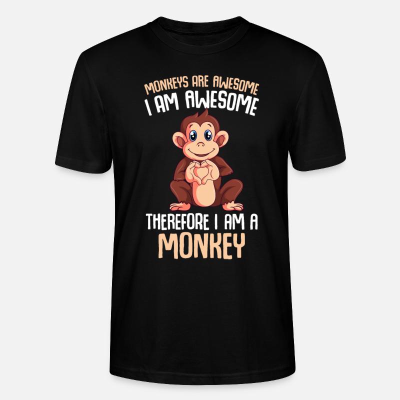 Monkey Lover Monkey Gift - Stanley/Stella CRAFTER Unisex Organic T-Shirt - black