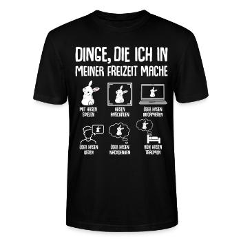Hasen Kaninchen Hase Freizeit - Stanley/Stella Unisex Bio-T-Shirt CRAFTER - Schwarz - Vorne - Alina (178cm) & Michal (187cm)