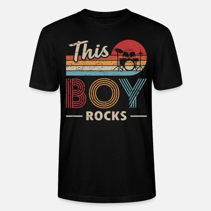 Ce garçon rocks batteur - T-shirt bio CRAFTER Stanley Stella Unisexe - noir