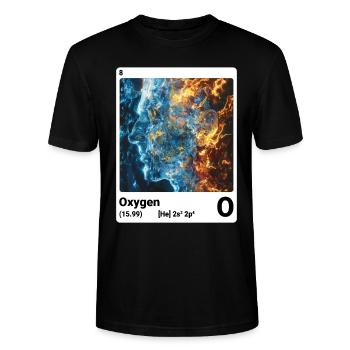 Periodensystem Element Sauerstoff (O) 008 - Stanley/Stella Unisex Bio-T-Shirt CRAFTER - Schwarz - Vorne - Alina (178cm) & Michal (187cm)