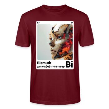 AI am Bismuth (wt) mode périodique nerdstyle nerd - T-shirt bio CRAFTER Stanley Stella Unisexe - bordeaux - Devant - Alina (178cm) & Michal (187cm)
