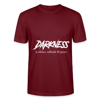 Gothic Lover Darkness Is Silence, Solitude And - Stanley/Stella CRAFTER Unisex Organic T-Shirt - burgundy - Front - Alina (178cm) & Michal (187cm)