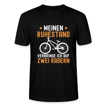 Rente Ruhestand Fahrrad - Stanley/Stella Unisex Bio-T-Shirt CRAFTER - Schwarz - Vorne - Alina (178cm) & Michal (187cm)