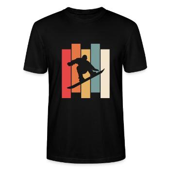 Snowboarder snowboard sport d'hiver - T-shirt bio CRAFTER Stanley Stella Unisexe - noir - Devant - Alina (178cm) & Michal (187cm)