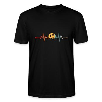 Campen Camper Wohnwagen Outdoor Geschenk - Stanley/Stella Unisex Bio-T-Shirt CRAFTER - Schwarz - Vorne - Alina (178cm) & Michal (187cm)