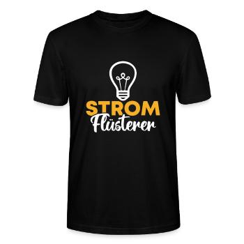 Strom Flüsterer Lustiges Elektriker Geschenk - Stanley/Stella Unisex Bio-T-Shirt CRAFTER - Schwarz - Vorne - Alina (178cm) & Michal (187cm)
