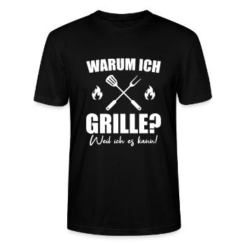Grill Zubehör Grillbesteck Grillen Geschenkidee - Stanley/Stella Unisex Bio-T-Shirt CRAFTER - Schwarz - Vorne - Alina (178cm) & Michal (187cm)