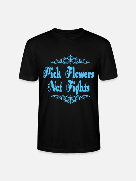 Pick Flowers Don't Fight - Stanley/Stella CRAFTER Unisex Organic T-Shirt - black