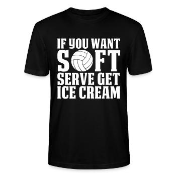 Lustiger Volleyball spruch Beach Volleyball - Stanley/Stella Unisex Bio-T-Shirt CRAFTER - Schwarz - Vorne - Alina (178cm) & Michal (187cm)