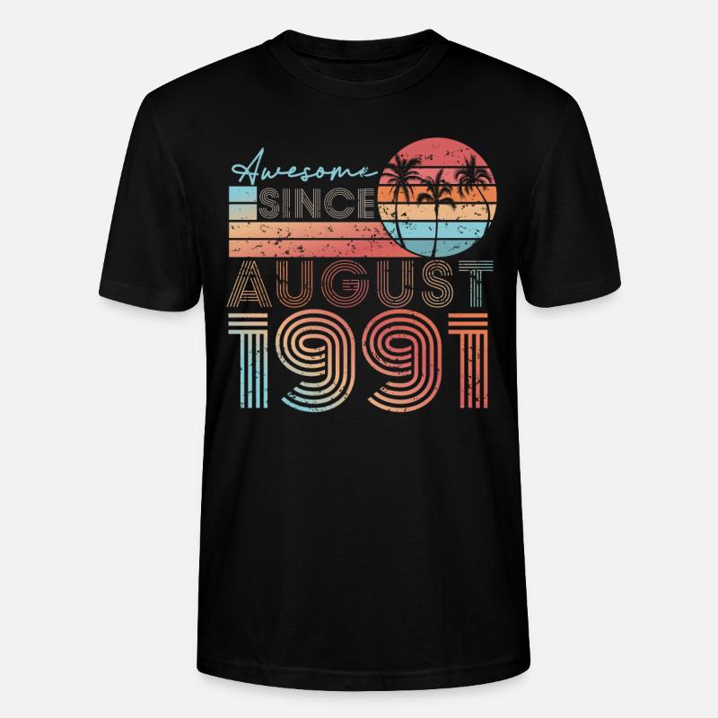 Super Seit August 1991 - Stanley/Stella Unisex Bio-T-Shirt CRAFTER - Schwarz