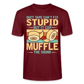 Funny saying for do-it-yourselfers - Stanley/Stella CRAFTER Unisex Organic T-Shirt - burgundy - Front - Alina (178cm) & Michal (187cm)