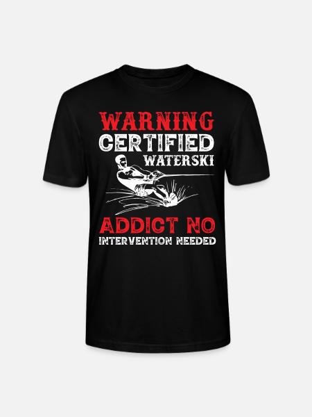 Warning Certified Water Ski Addict - Stanley/Stella CRAFTER Unisex Organic T-Shirt - black