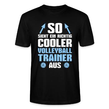 Mannschaft Sportverein Volleyball Trainer Geschenk - Stanley/Stella Unisex Bio-T-Shirt CRAFTER - Schwarz - Vorne - Alina (178cm) & Michal (187cm)