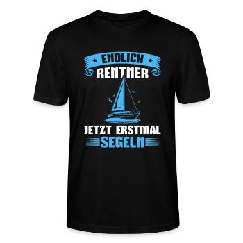 Rente Segeln Segelboot Kapitän Rentner - Stanley/Stella Unisex Bio-T-Shirt CRAFTER - Schwarz - Vorne - Alina (178cm) & Michal (187cm)