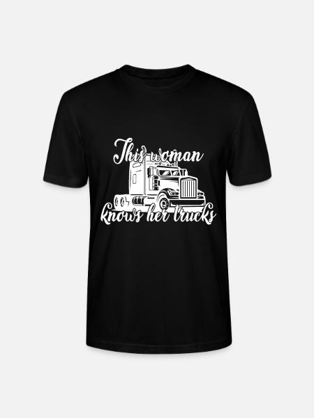 This woman knows her trucks - Stanley/Stella CRAFTER Unisex Organic T-Shirt - black