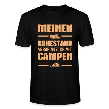 Ruhestand Wohnmobil Camping Rente - Stanley/Stella Unisex Bio-T-Shirt CRAFTER - Schwarz - Vorne - Alina (178cm) & Michal (187cm)