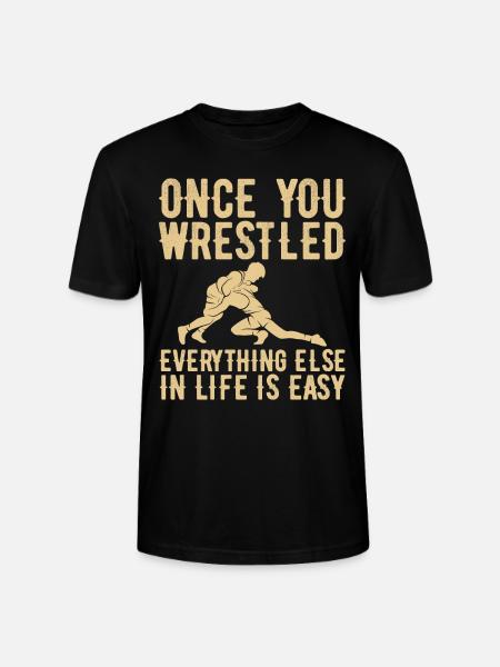 Once you've wrestled - wrestling - Stanley/Stella CRAFTER Unisex Organic T-Shirt - black