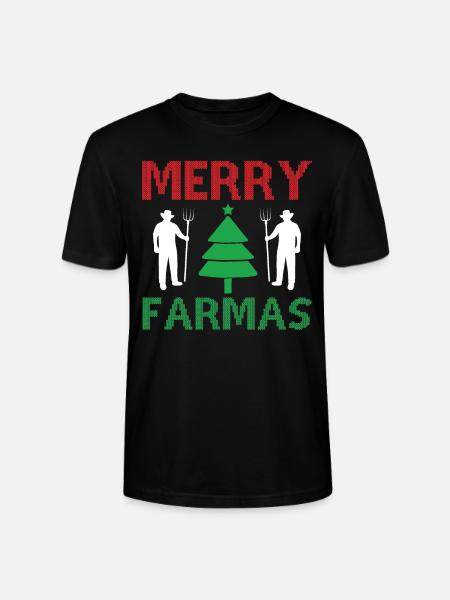 Merry Farmas - Stanley/Stella CRAFTER Unisex Organic T-Shirt - black