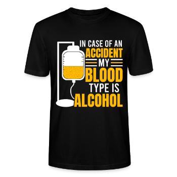 Im Falle Eines Unfall Ist Meine Blutgruppe Alkohol - Stanley/Stella Unisex Bio-T-Shirt CRAFTER - Schwarz - Vorne - Alina (178cm) & Michal (187cm)