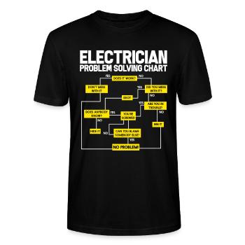 elektriker elektrotechnik meister lehrling azubi - Stanley/Stella Unisex Bio-T-Shirt CRAFTER - Schwarz - Vorne - Alina (178cm) & Michal (187cm)