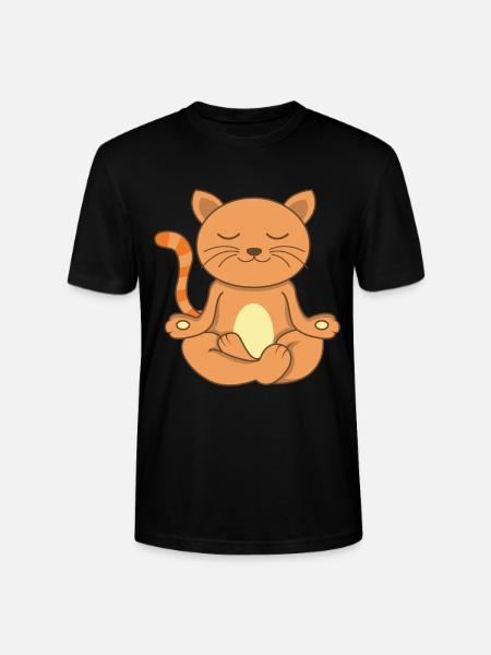 Namaste Meditating Cat Yoga Cat - Stanley/Stella CRAFTER Unisex Organic T-Shirt - black